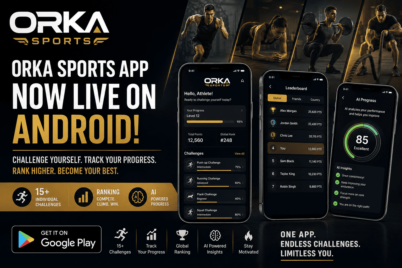 ORKA Sports App Officially Launches on Android: Compete in 15+ Individual Fitness Challenges with AI-Powered Progress Tracking and Global Rankings